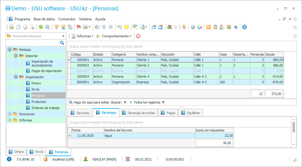 Software de contabilidad de servicios públicos